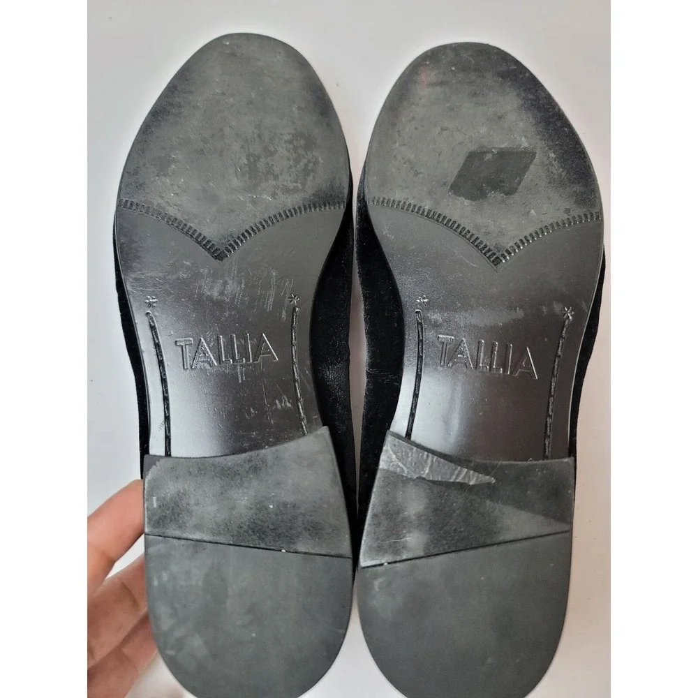 Tallia Enrico Men‎ Black Velvet Slip-On Loafers Size 8.5